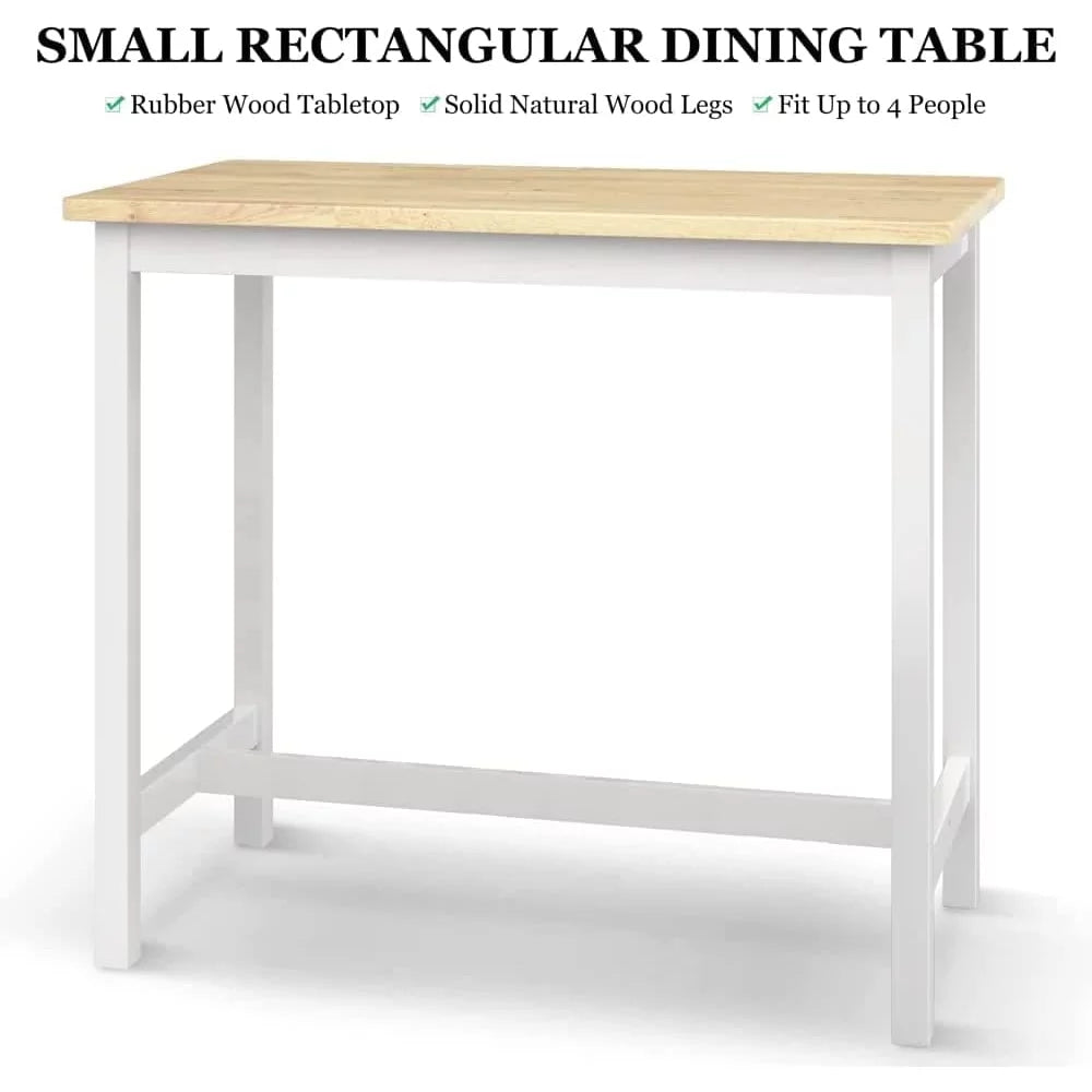 Rubber Wood 4-Person Bar Dining Table Set F8621
