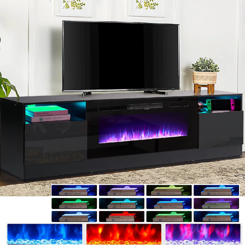 Black Fireplace TV Stand with 36'' Electric Fireplace F30208