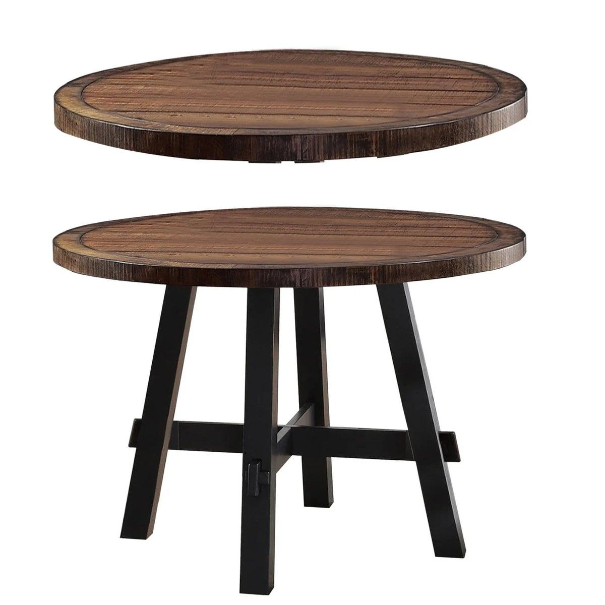Round Wooden Dining Table Brown A4274