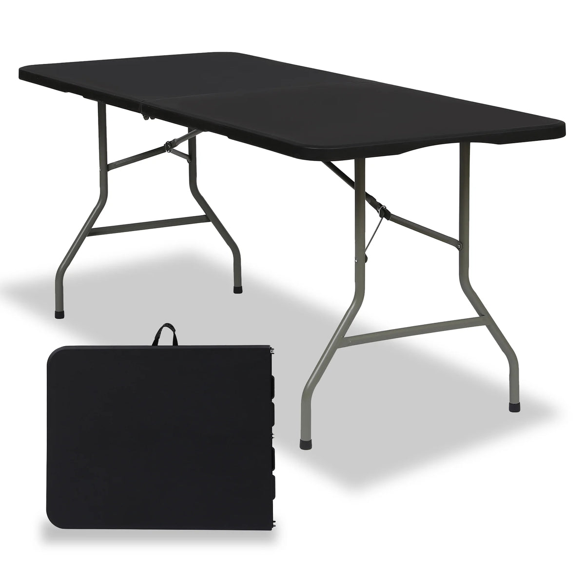 6ft Black Folding Plastic Table H221947