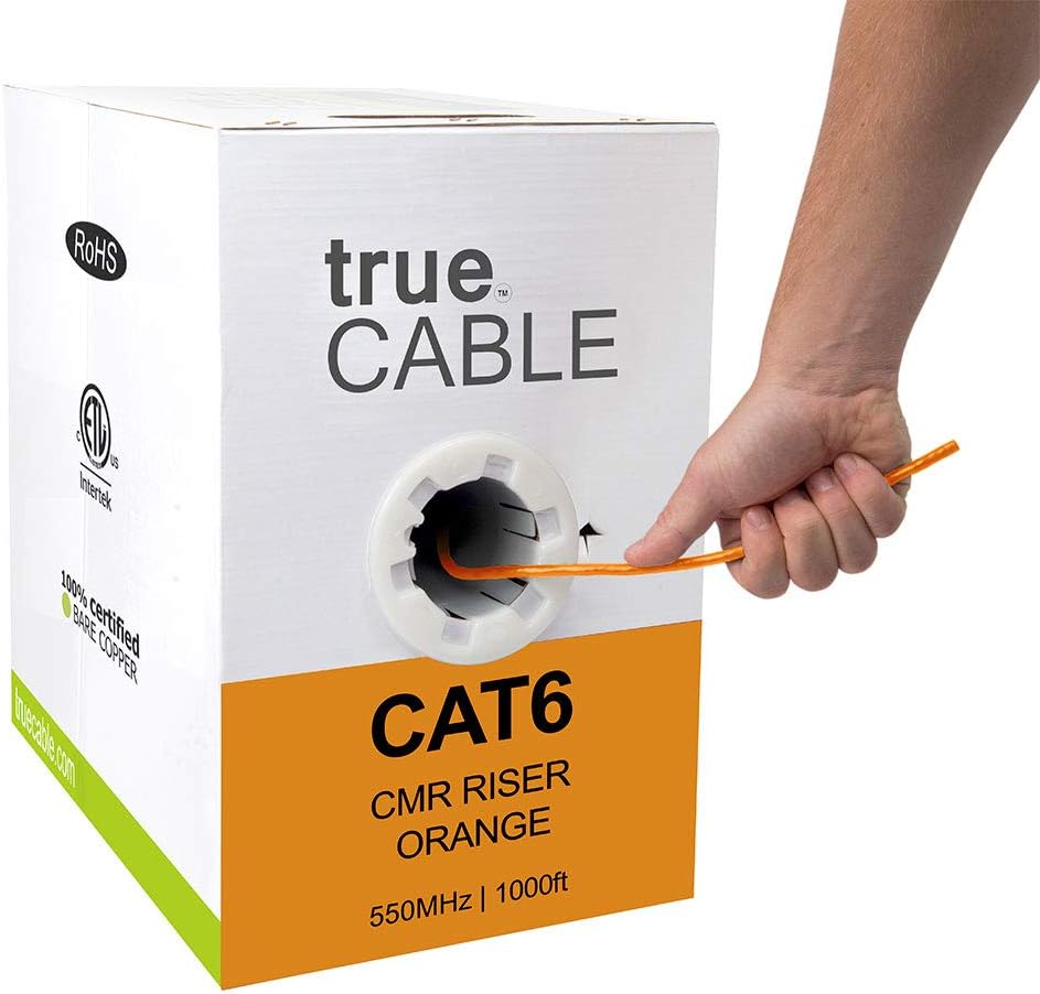 1000ft Yellow 23AWG 4 Pair Solid Bare Copper Bulk Ethernet Cable Z639393