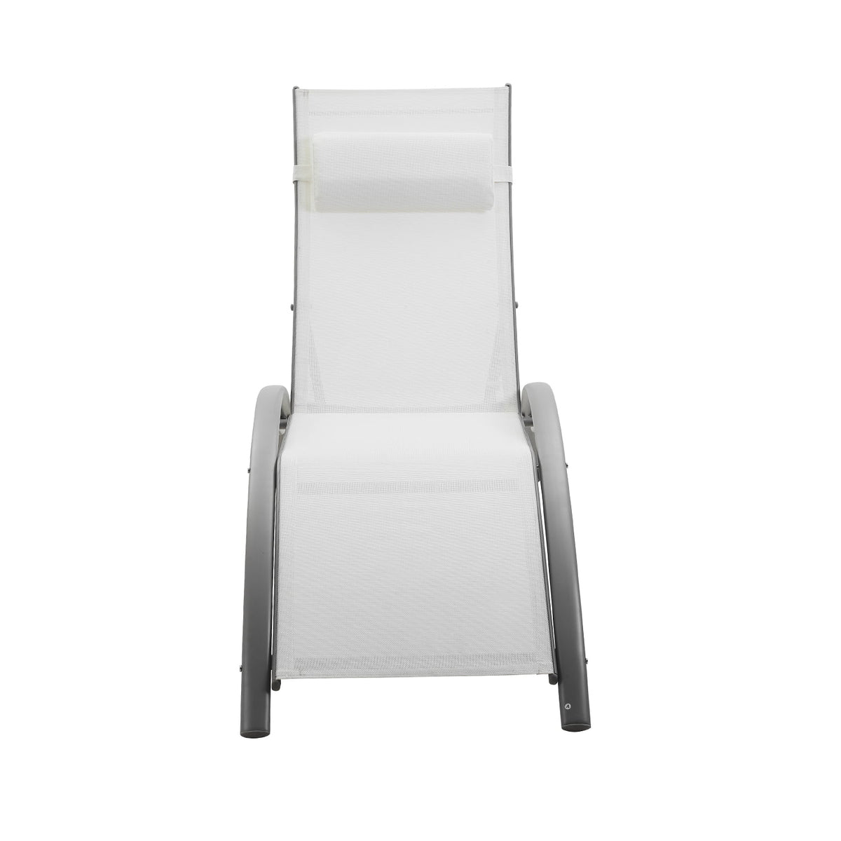 Set of 2 White Adjustable Patio Lounge Chairs W90242