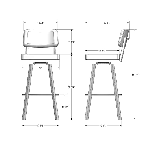 Shiny Charcoal Grey PVC Swivel Bar Stool A8765