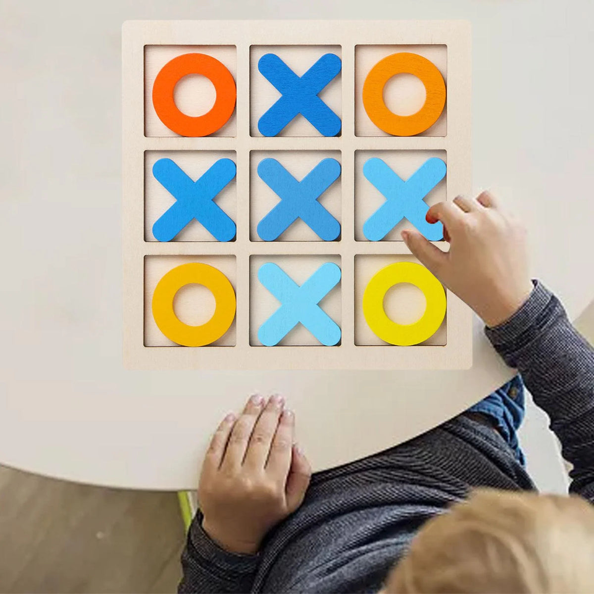 Tic Tac Toe Board Puzzle Game Educational Toys XO Table Toy yellow Y81180