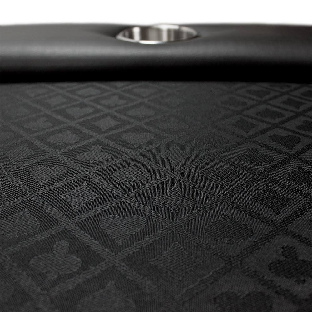 Black Suited Speed Cloth Poker Table with Folding Legs 84 x 42 inch G801769