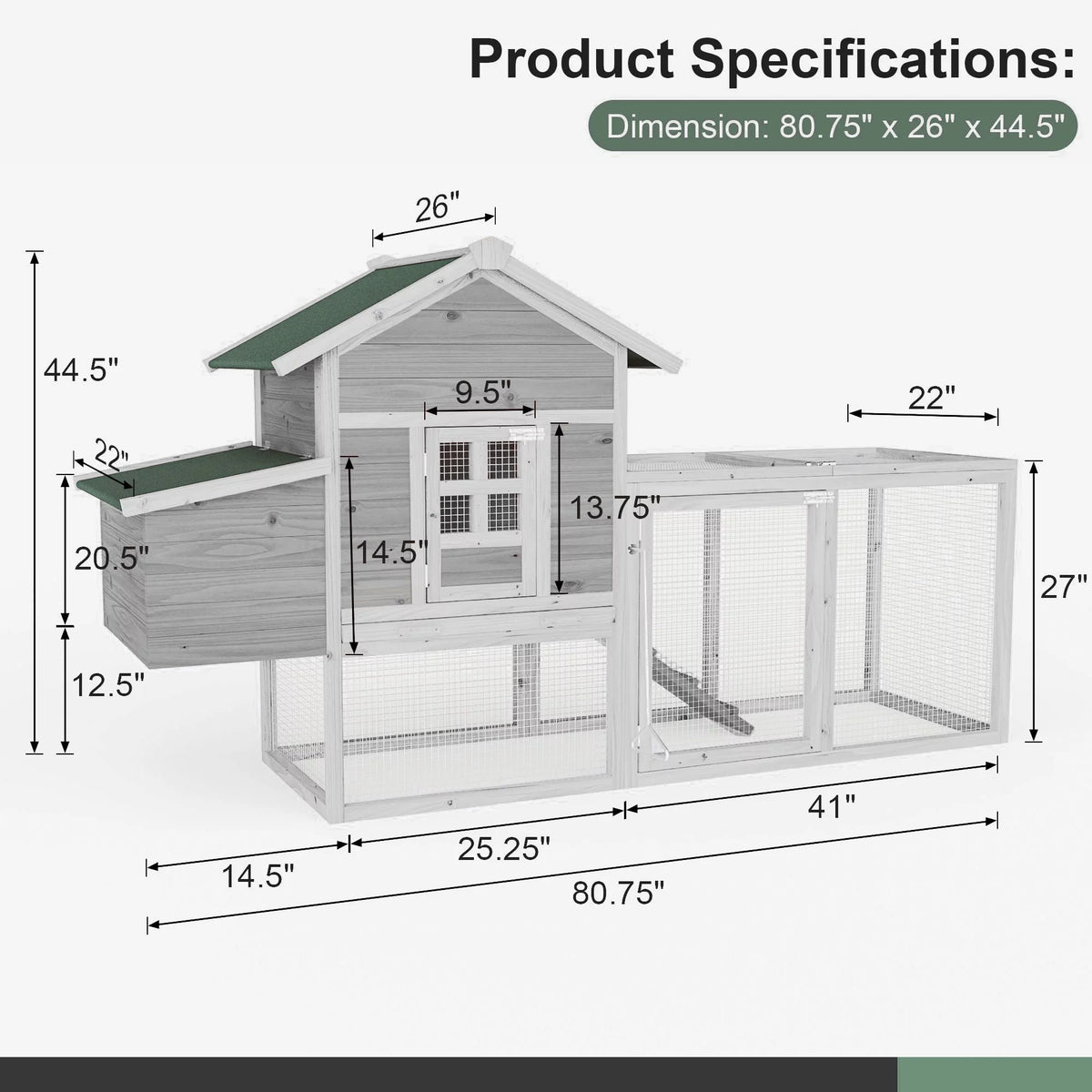 Large Wooden Chicken Coop S39514