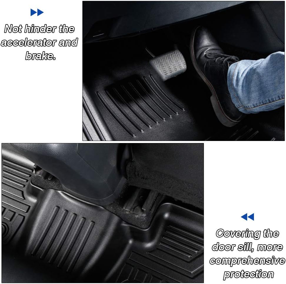 3D TPE All Weather Floor Mats 2 Row Black Liner Set J30657