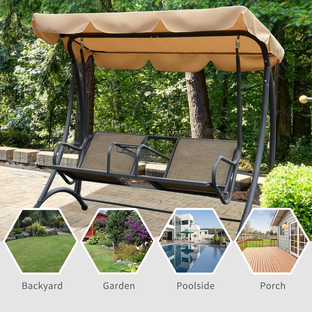 Covered Porch Canopy Swing Bench Chair with Stand Z3999