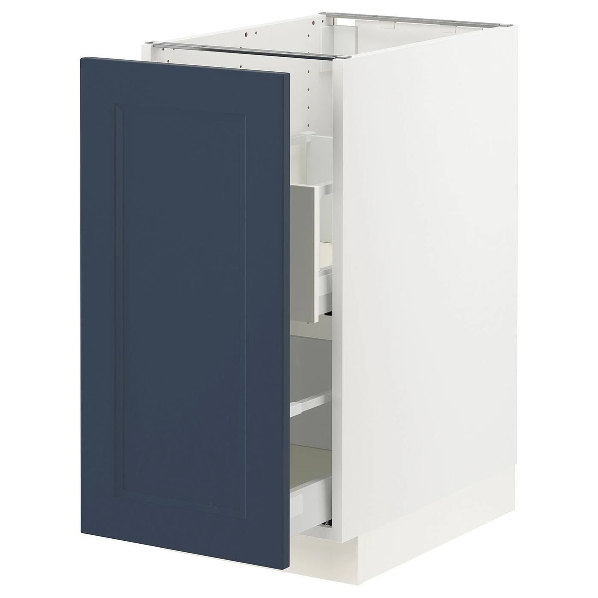 White Axstad Matte Blue Base Cabinet with Door U997
