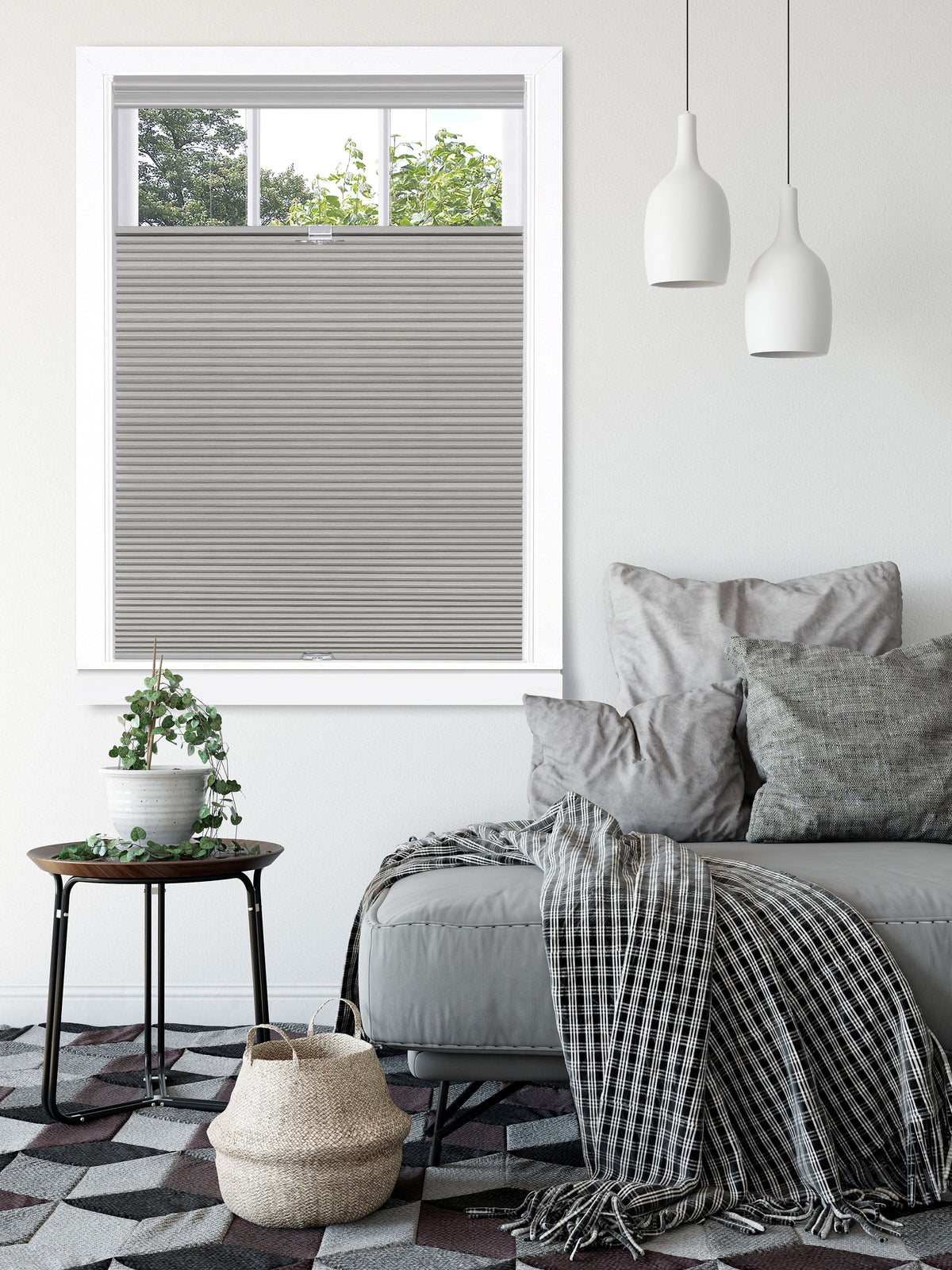 Top Down-Bottom Up Cordless Honeycomb Cellular Shade 35"L x 64"W Dove Grey C141668