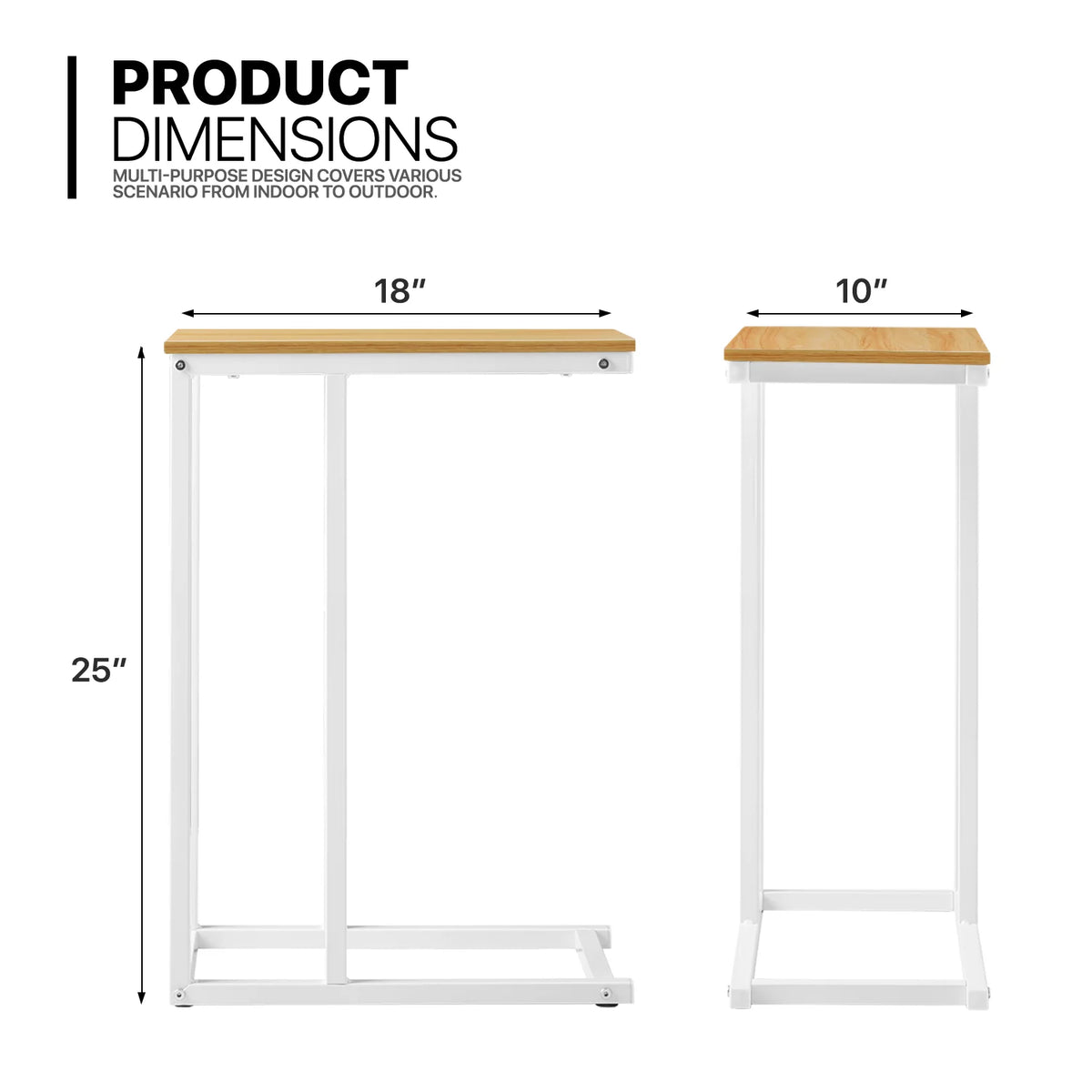 C-Shape Rectangle Sofa Side Table E9724