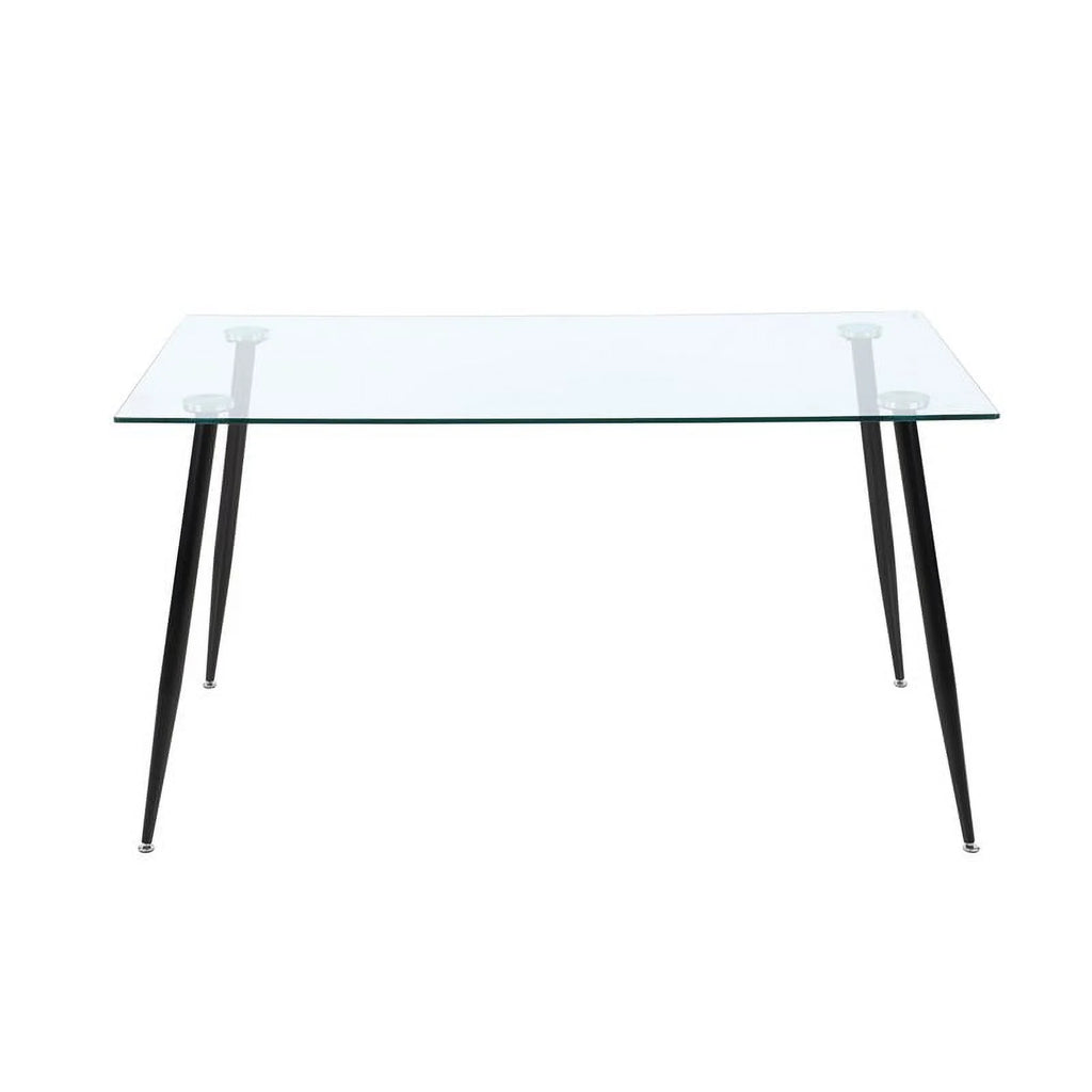 55.12" Steel and Glass Dining Table Y67276