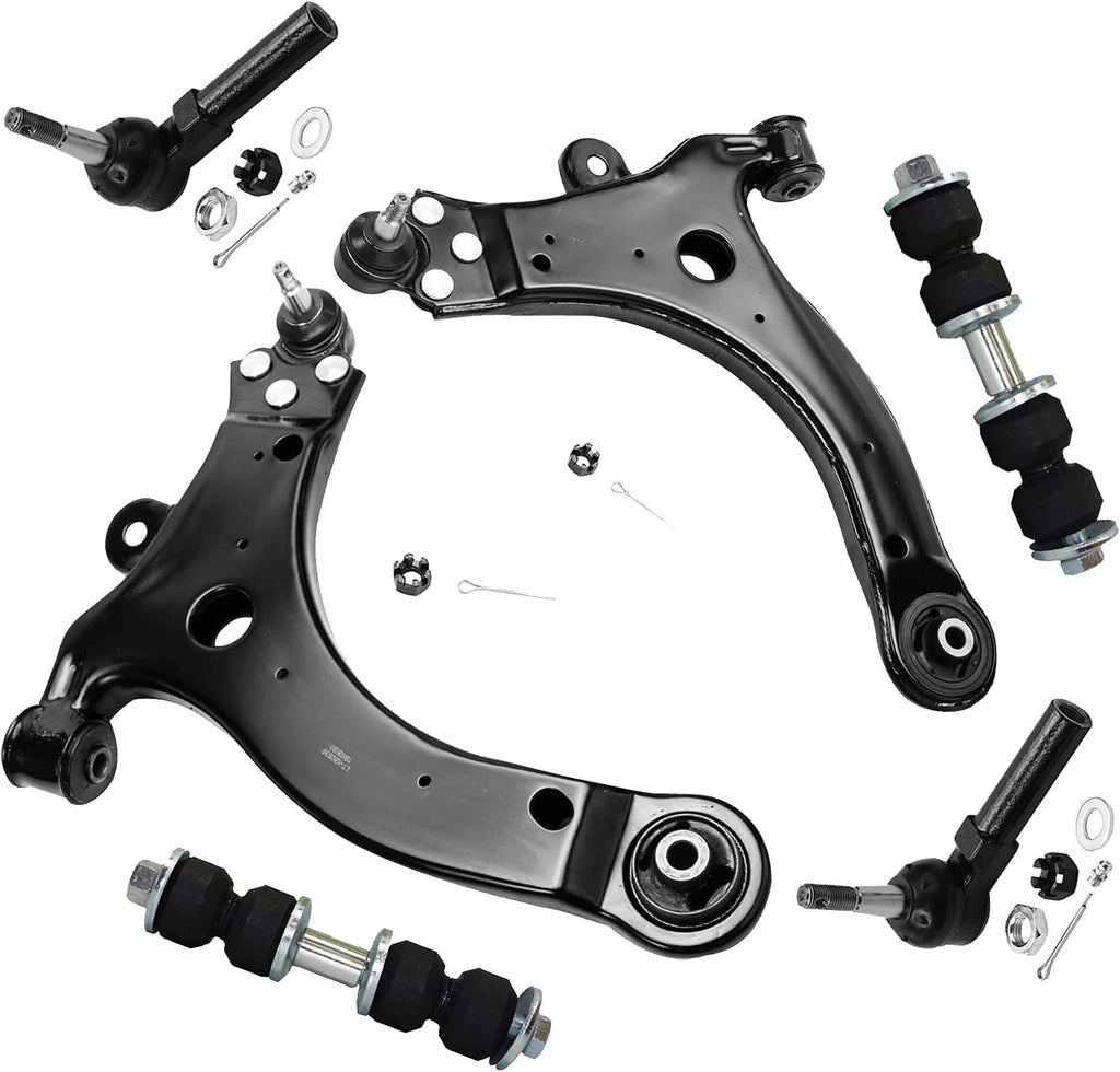 Front Lower Control Arms with Ball Joint and Outer Tie Rods 6pc Set B961469