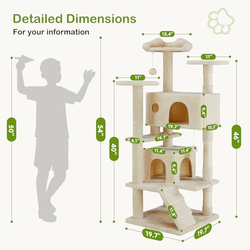 Dark Grey Multi-Level Cat Tree with 2 Condos and Scratching Posts X7046
