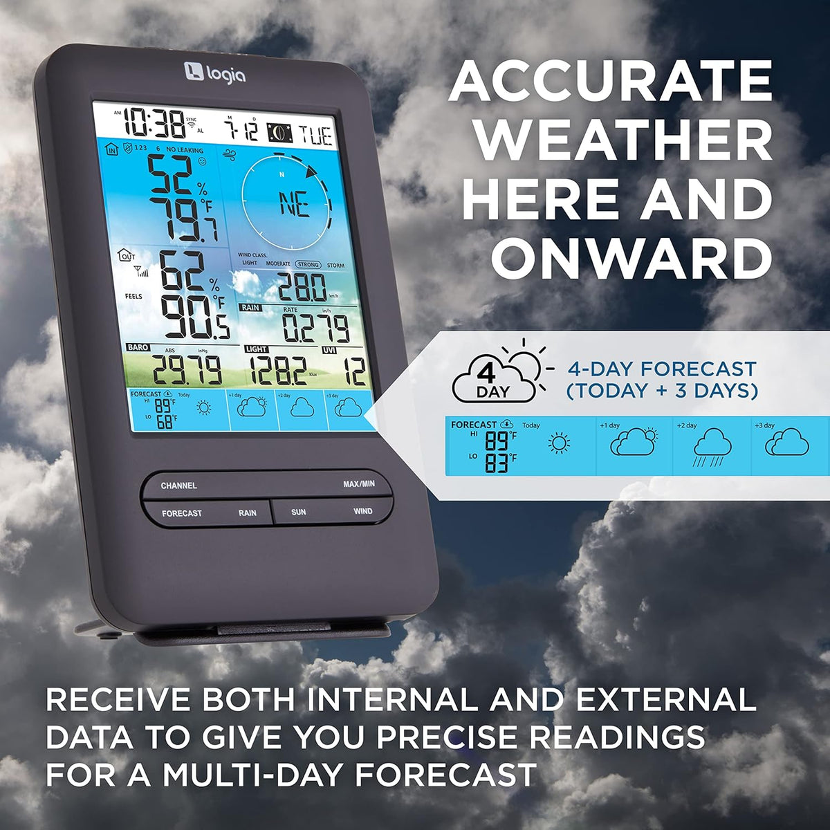 7-in-1 Wireless Weather Station with Color Display H87770