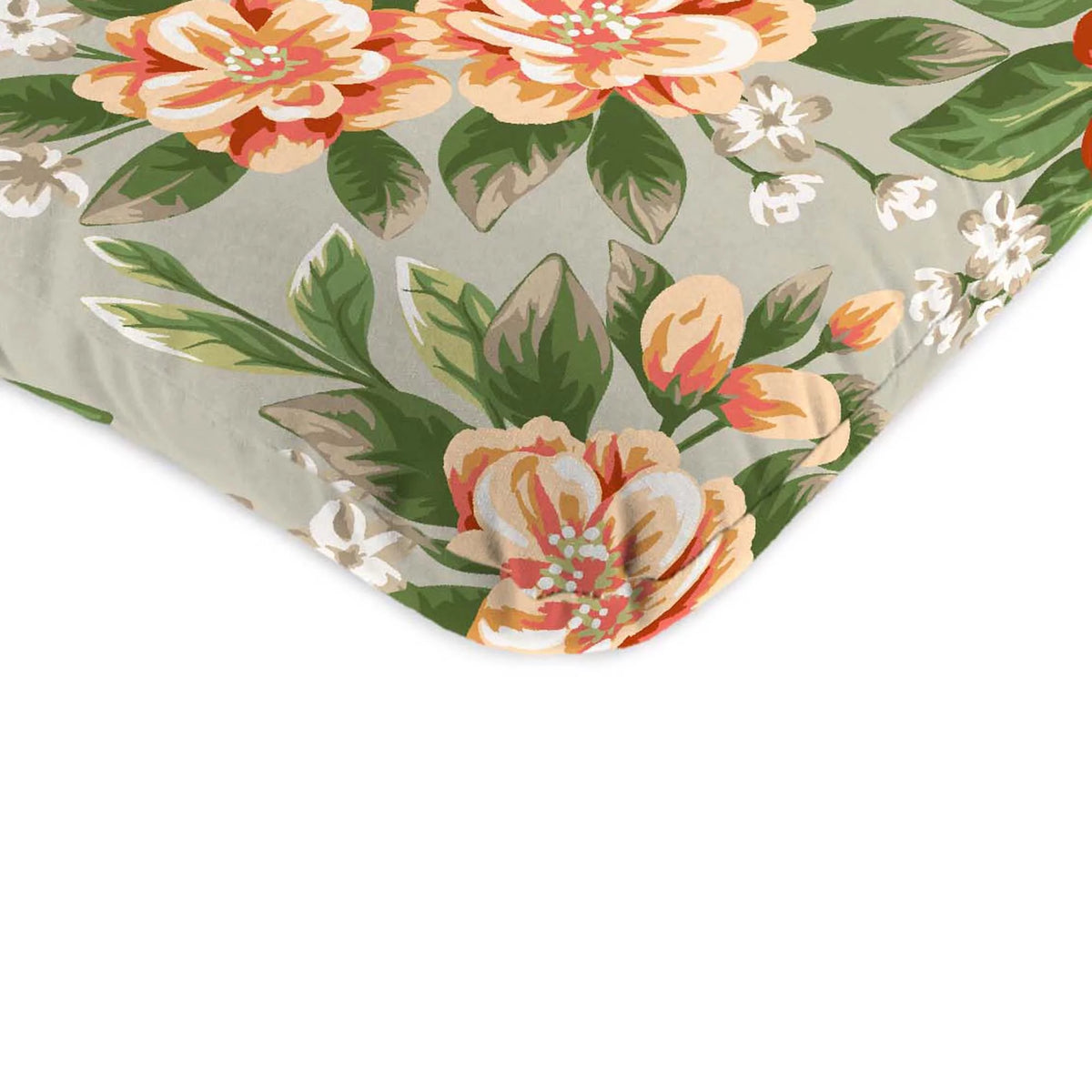 45" x 22" Cedar Grey Floral Rectangular Outdoor Chair Cushion with Ties and Hanger Loop F7371