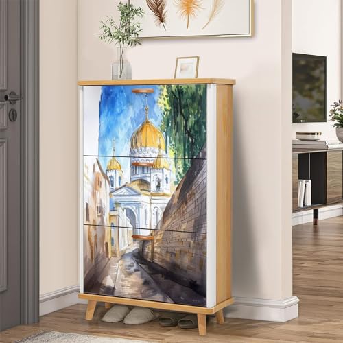 3 Drawer Shoe Cabinet Wood Y5757