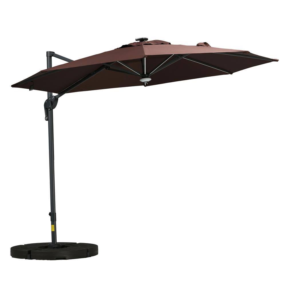 Brown Aluminum Cantilever Patio Umbrella G808660