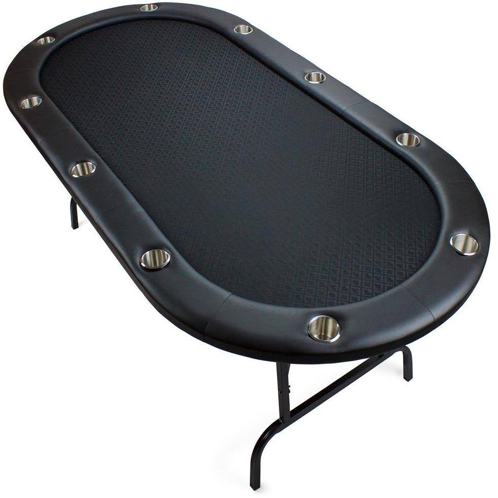 Black Suited Speed Cloth Poker Table with Folding Legs 84 x 42 inch G801769