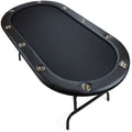 Black Suited Speed Cloth Poker Table with Folding Legs 84 x 42 inch G801769