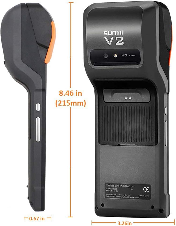 Orange Black Handheld PDA Printer with Receipt Printer, Camera and Barcode Scanner J3725