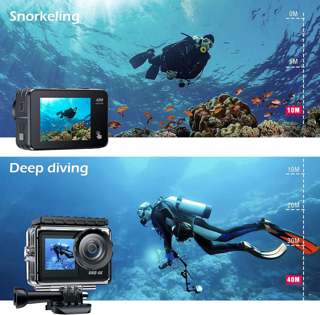 4K 20MP Dual Screen Waterproof Action Camera with EIS Remote Control E446621
