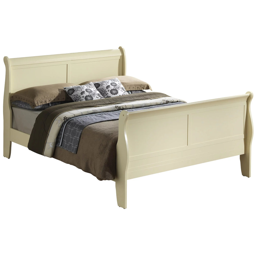 Beige Full Size Sleigh Bed Y7433