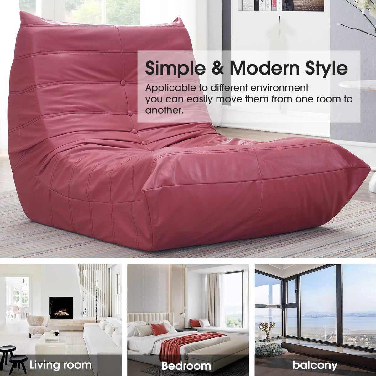 Oversized Armless Lounge Chair F2338