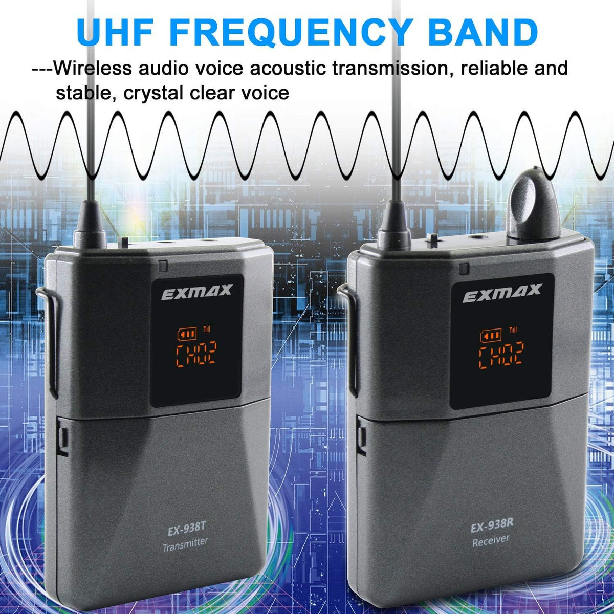 Wireless Headset Microphone Tour Guide System (1 Transmitter 20 Receivers with Silver Aluminum Storage Case) F346440