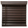Espresso Faux Wood Blind Cordless Room Darkening Window Shade U416689
