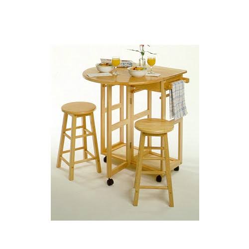 Drop Leaf Breakfast Bar with Stools Q5217
