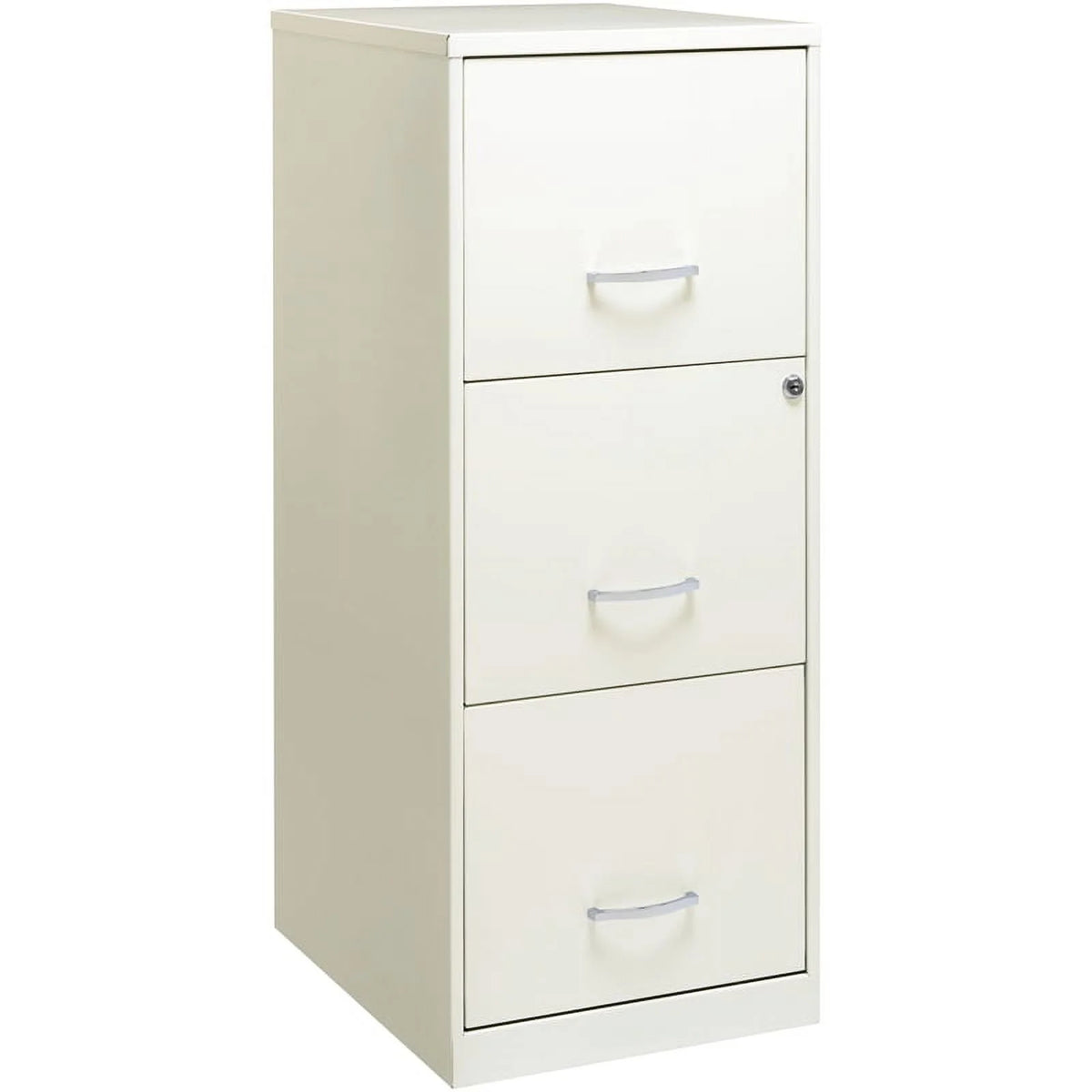 White 3 Drawer Metal File Cabinet with Lock T255