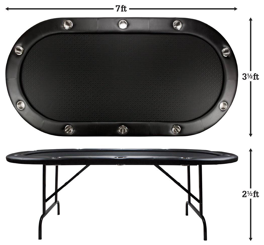 Black Suited Speed Cloth Poker Table with Folding Legs 84 x 42 inch G801769