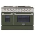 48 Pro-Style Propane Gas Dual Fuel Range with 4 Burners in Olive Green Z21990