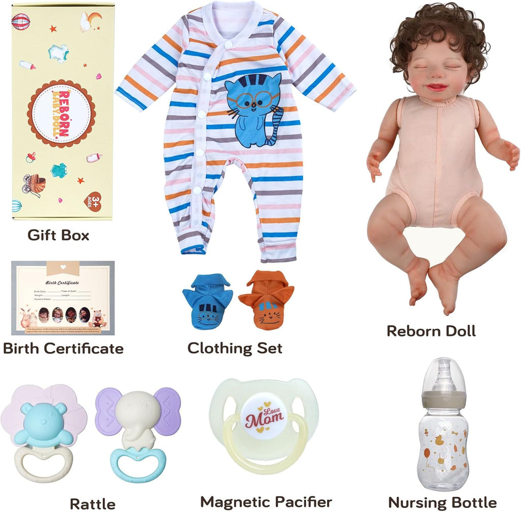 20-Inch Soft Body Reborn Baby Dolls with Toy Accessories O64845