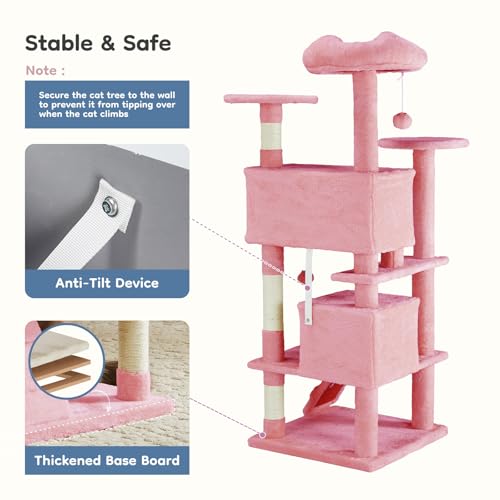 Dark Grey Multi-Level Cat Tree with 2 Condos and Scratching Posts X7046
