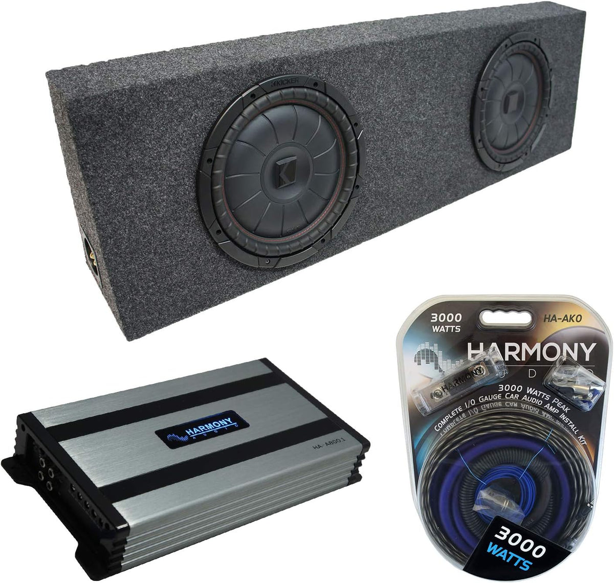 Dual 12 Sub Box Enclosure & Amp G69212