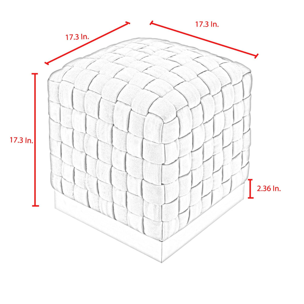 Navy Gold Velvet Cube Ottoman Y8526
