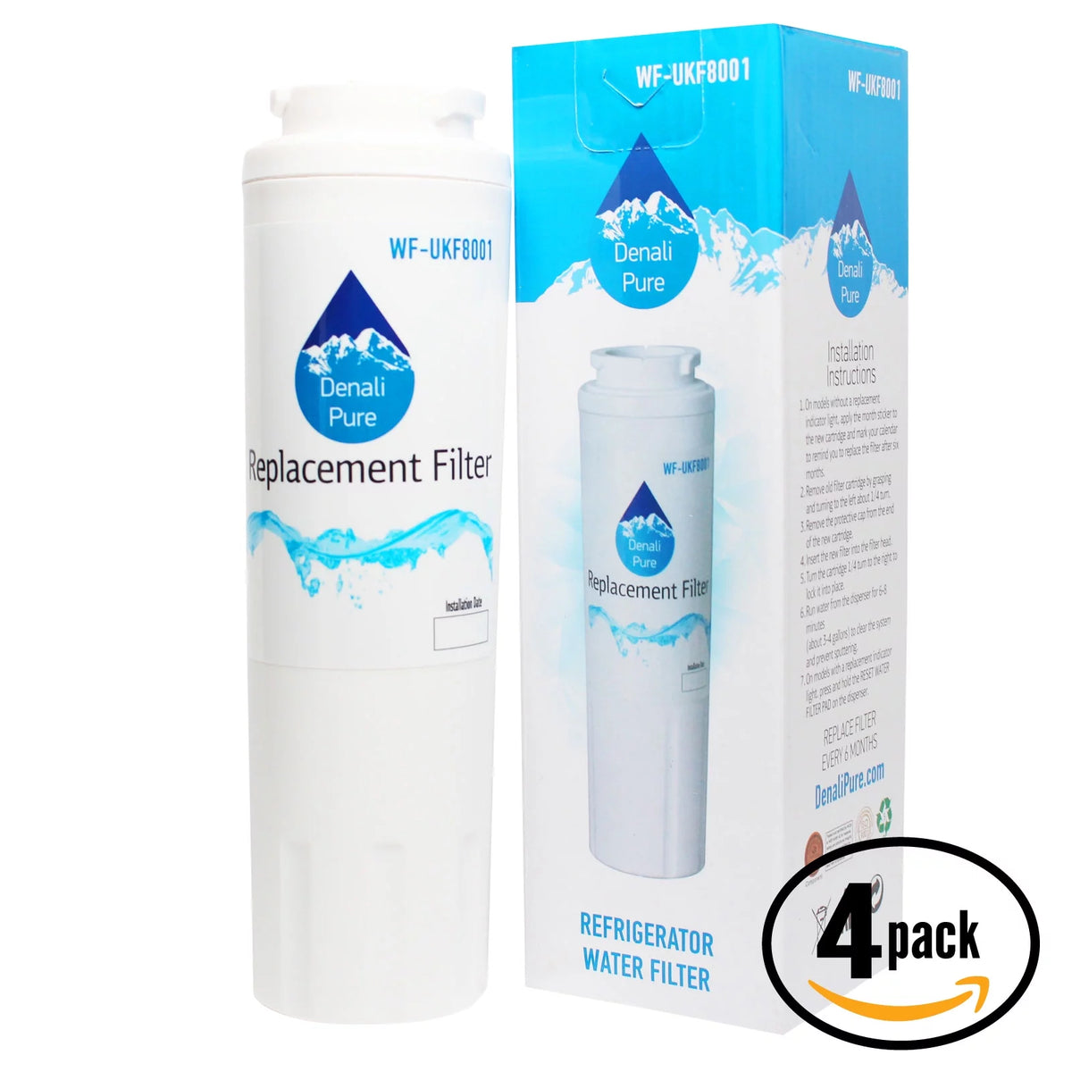 4-Pack Refrigerator Water Filter Cartridge O6237