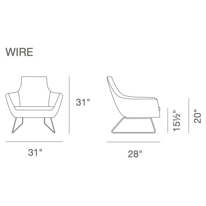 Black Leatherette Arm Chair with Chrome Wire Base B707