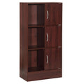 Mahogany 3-Door 6-Shelf Wooden Bookcase L417140
