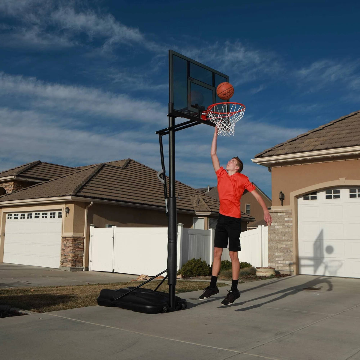 Adjustable Portable Basketball Hoop 52-inch Polycarbonate V912