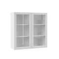 36x36x12 in. Wall Kitchen Cabinet with Glass Doors in White U423