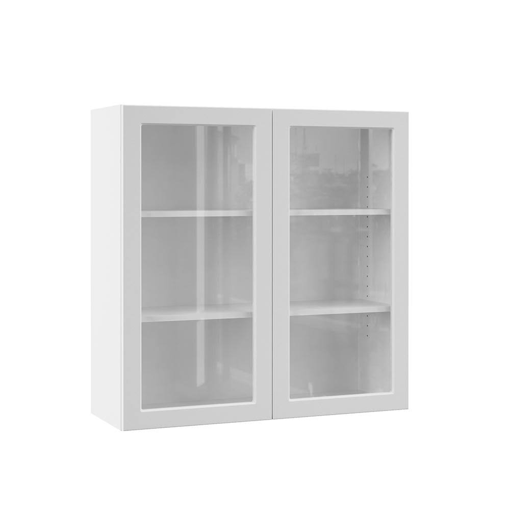 36x36x12 in. Wall Kitchen Cabinet with Glass Doors in White U423