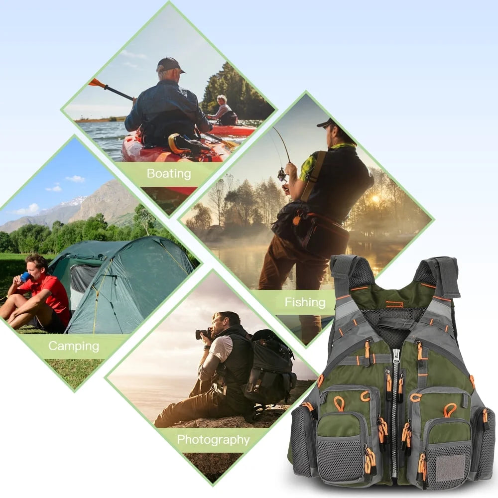 209lb Breathable Padded Polyester Mesh Fishing Life Vest V292054