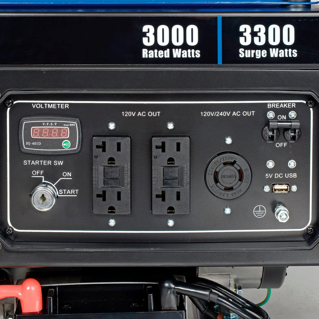 3000 Rated watts Portable Generator with Electric & Recoil Start Y327