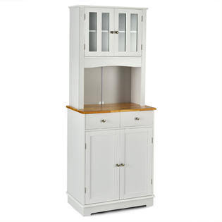 Buffet and Hutch Kitchen Storage Cabinet with Microwave Stand and Storage Shelves O131