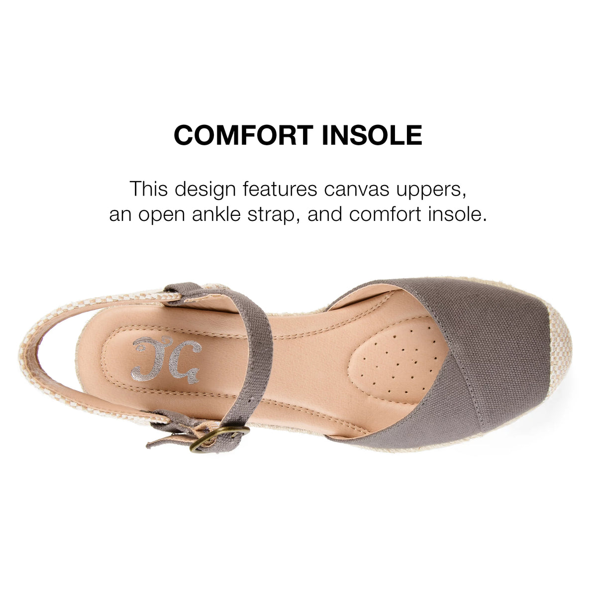 Wide Width Wedge Heel Espadrille Sandals U919