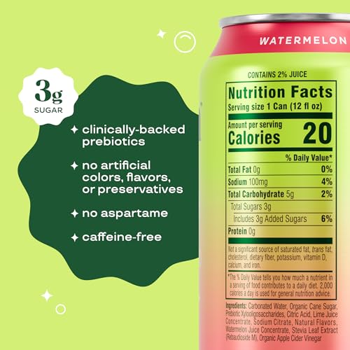 Prebiotic Soda 12 Pack, 12oz Cans J5821