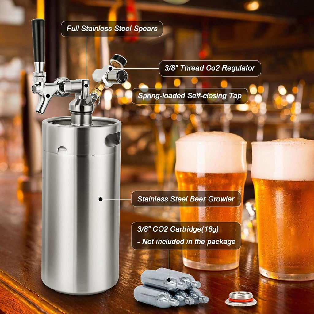 128oz Stainless Steel Mini Keg Beer Dispenser R604050
